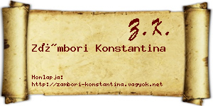 Zámbori Konstantina névjegykártya